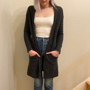 Size M charcoal grey long knit jacket from Calson